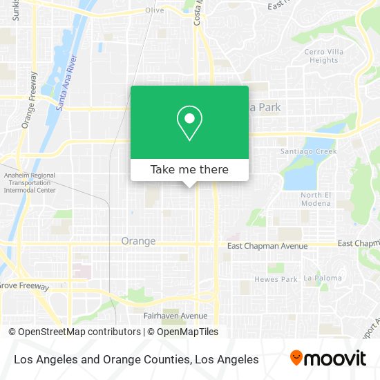 Los Angeles and Orange Counties map