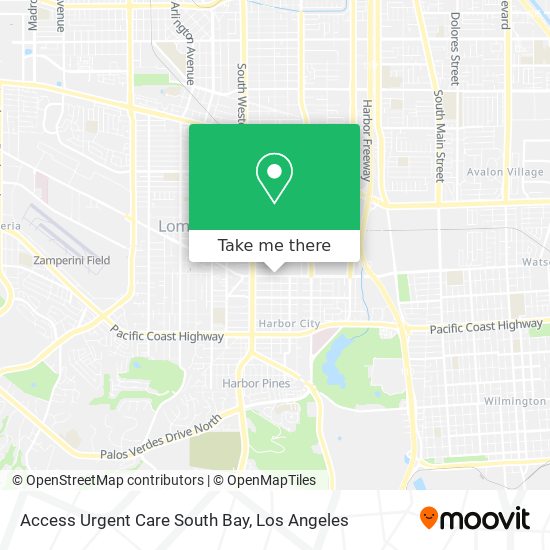 Mapa de Access Urgent Care South Bay