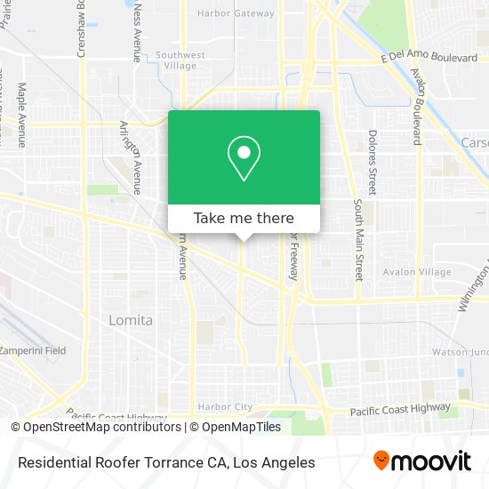 Mapa de Residential Roofer Torrance CA