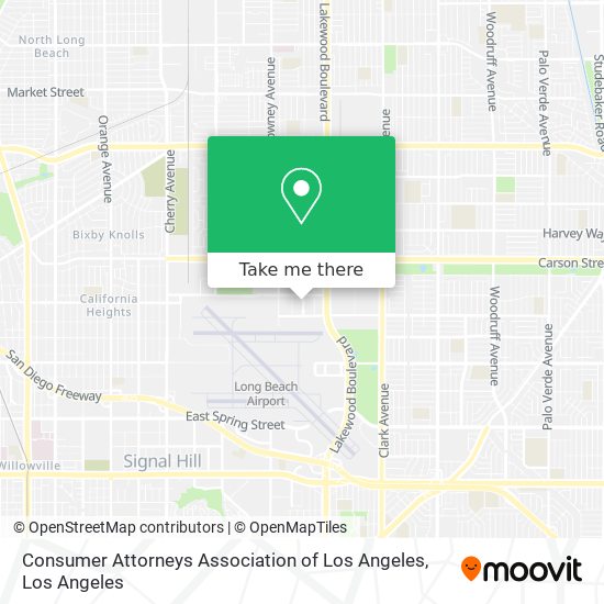 Consumer Attorneys Association of Los Angeles map