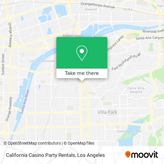 Mapa de California Casino Party Rentals