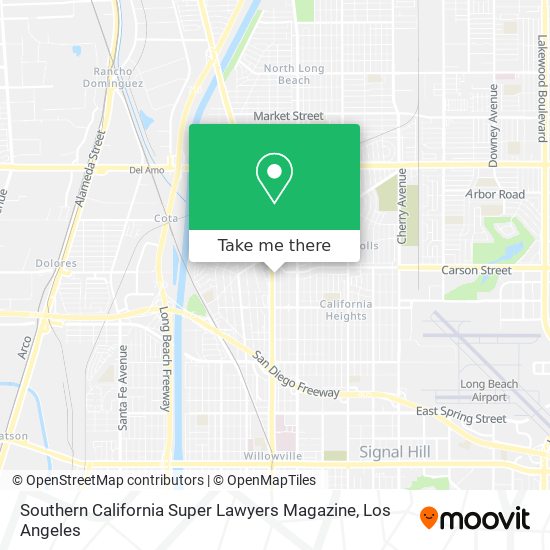 Mapa de Southern California Super Lawyers Magazine