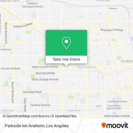 Parkside Inn Anaheim map