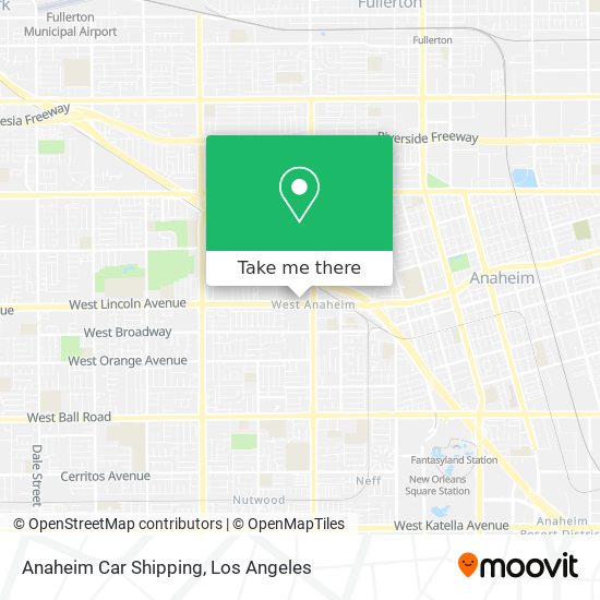 Anaheim Car Shipping map