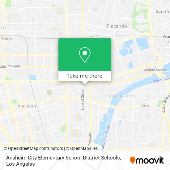 Anaheim City Elementary School District Schools map