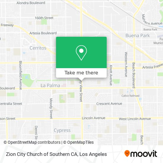 Zion City Church of Southern CA map