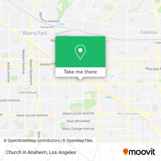 Mapa de Church in Anaheim