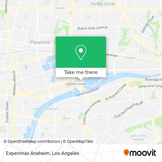 Mapa de Experimax Anaheim