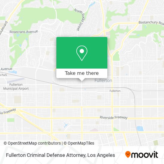 Mapa de Fullerton Criminal Defense Attorney