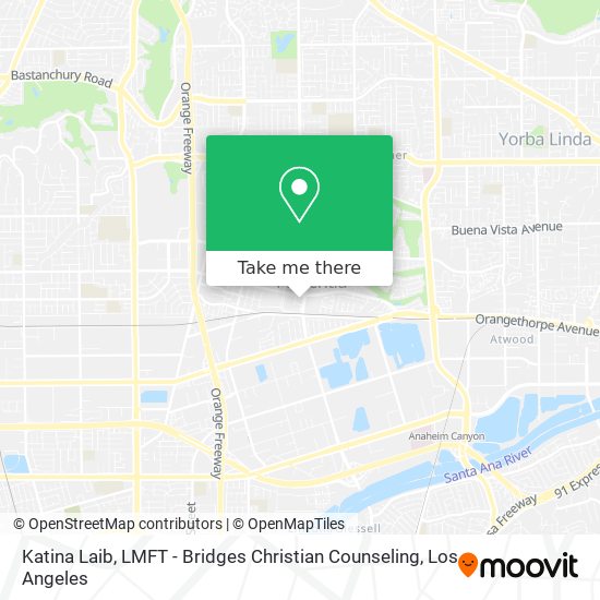 Mapa de Katina Laib, LMFT - Bridges Christian Counseling