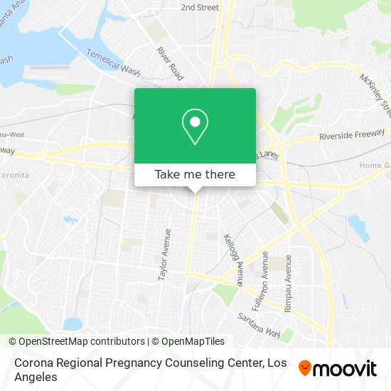 Mapa de Corona Regional Pregnancy Counseling Center