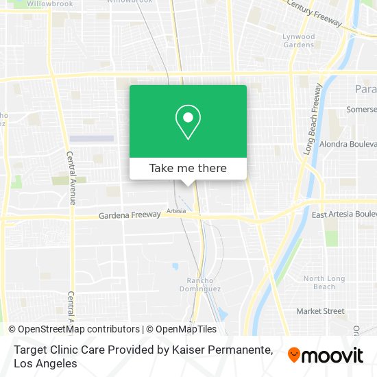 Target Clinic Care Provided by Kaiser Permanente map