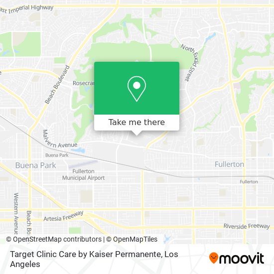 Mapa de Target Clinic Care by Kaiser Permanente