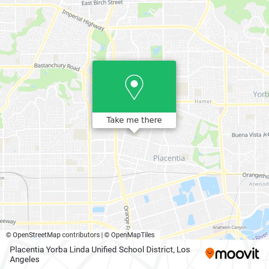 Placentia Yorba Linda Unified School District map