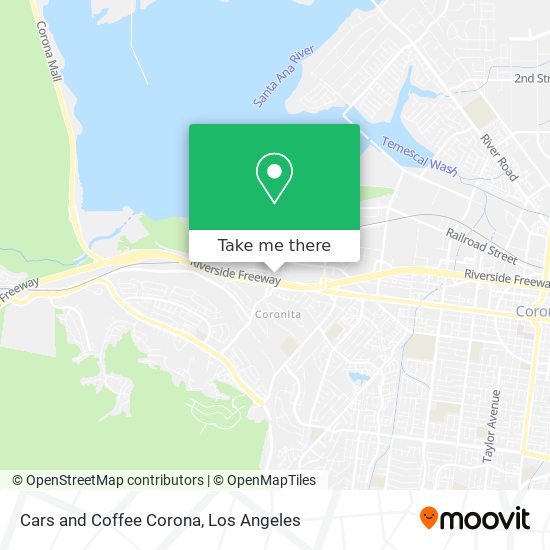 Cars and Coffee Corona map