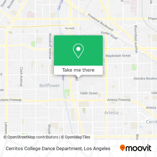 Cerritos College Dance Department map