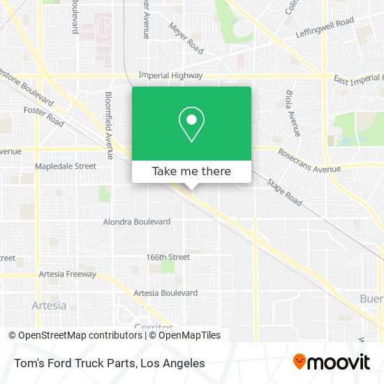 Tom's Ford Truck Parts map