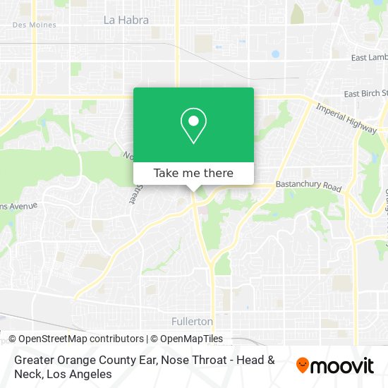 Mapa de Greater Orange County Ear, Nose Throat - Head & Neck