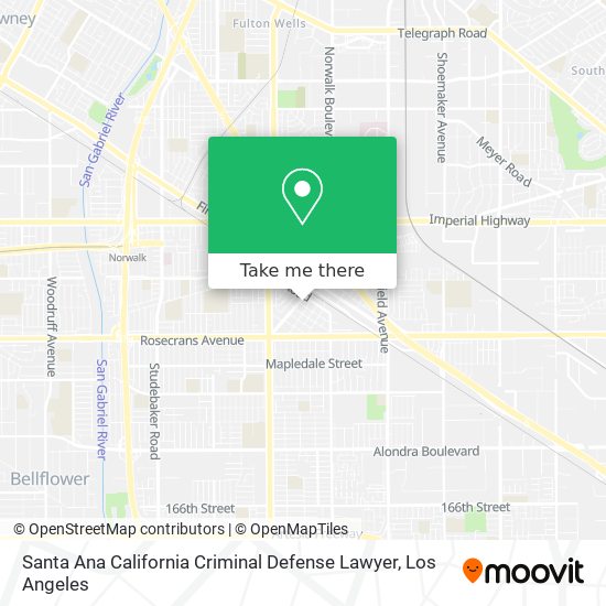 Mapa de Santa Ana California Criminal Defense Lawyer