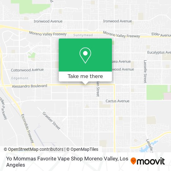 Yo Mommas Favorite Vape Shop Moreno Valley map