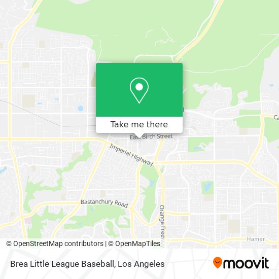 Brea Little League Baseball map