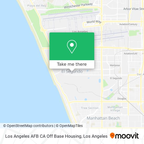 Mapa de Los Angeles AFB CA Off Base Housing