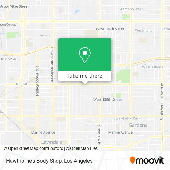 Hawthorne's Body Shop map