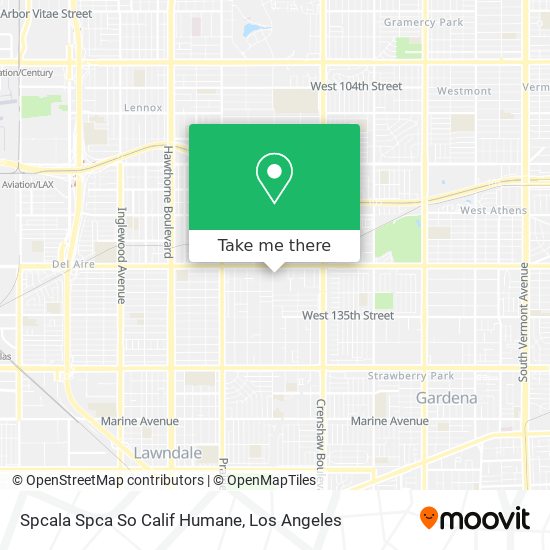 Mapa de Spcala Spca So Calif Humane