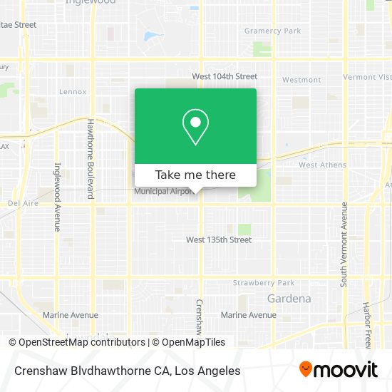 Crenshaw Blvdhawthorne CA map