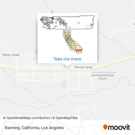 Banning, California map