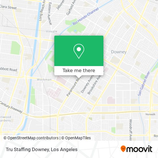 Tru Staffing Downey map