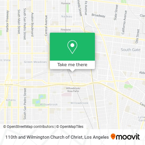 110th and Wilmington Church of Christ map