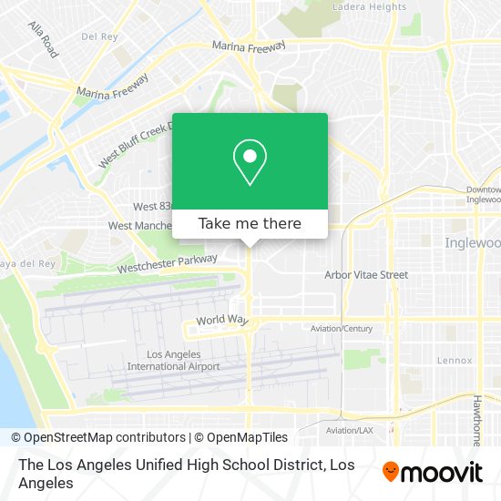 Mapa de The Los Angeles Unified High School District