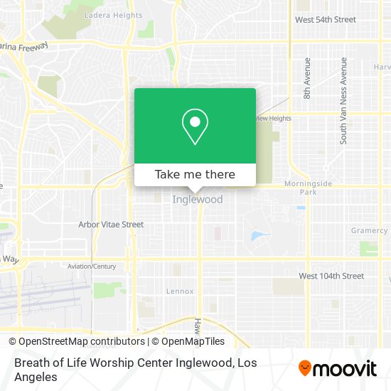 Breath of Life Worship Center Inglewood map