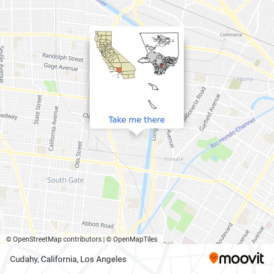 Mapa de Cudahy, California