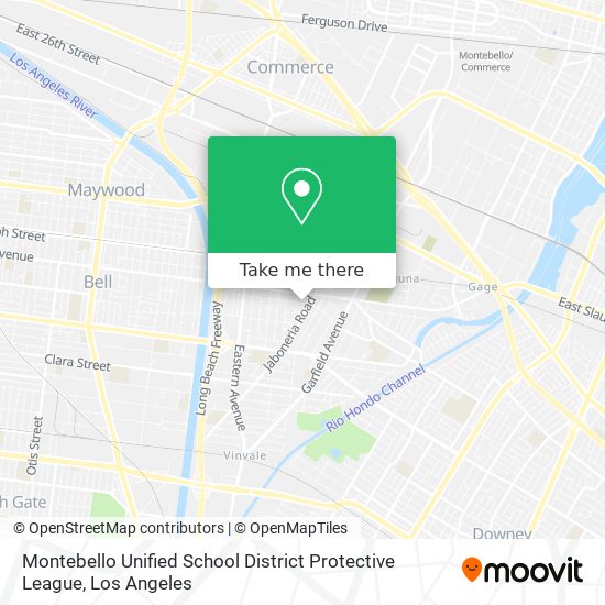 Mapa de Montebello Unified School District Protective League