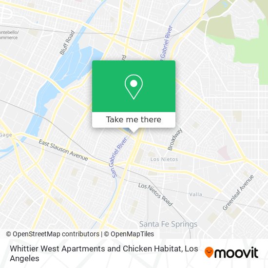 Whittier West Apartments and Chicken Habitat map