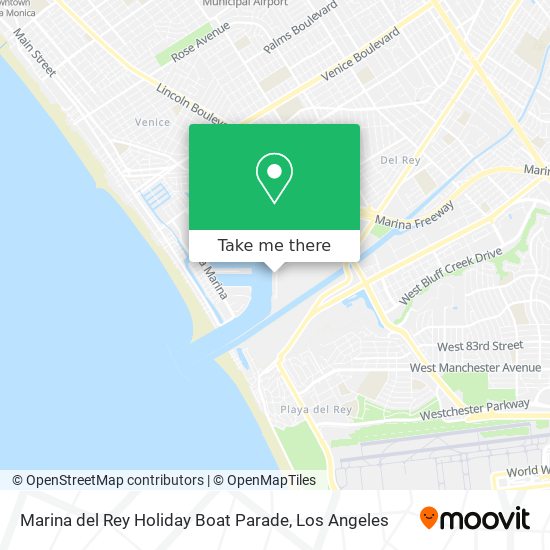 Mapa de Marina del Rey Holiday Boat Parade