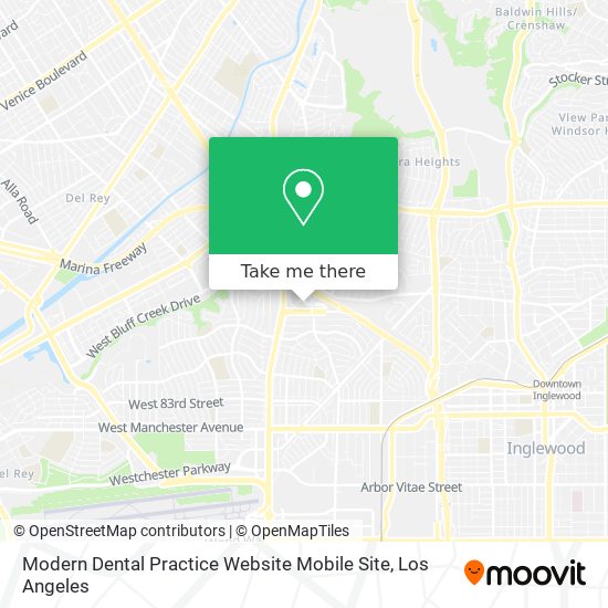 Mapa de Modern Dental Practice Website Mobile Site