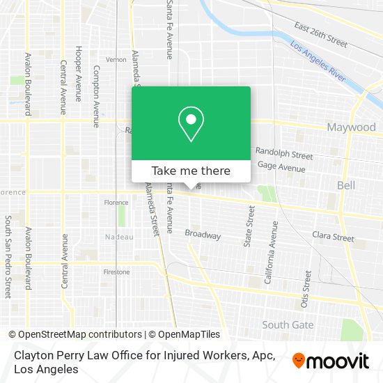 Mapa de Clayton Perry Law Office for Injured Workers, Apc
