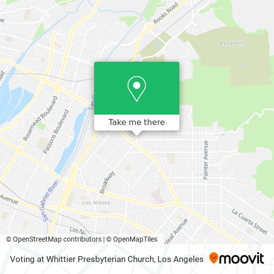 Voting at Whittier Presbyterian Church map