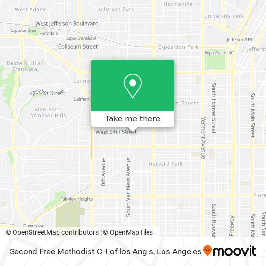 Second Free Methodist CH of los Angls map