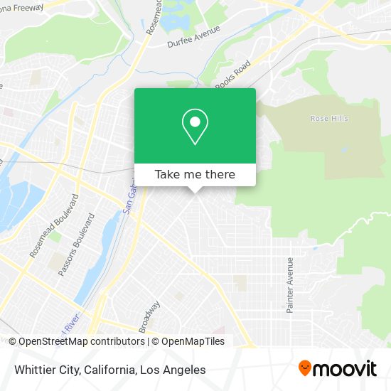 Mapa de Whittier City, California