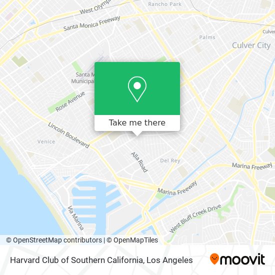 Harvard Club of Southern California map