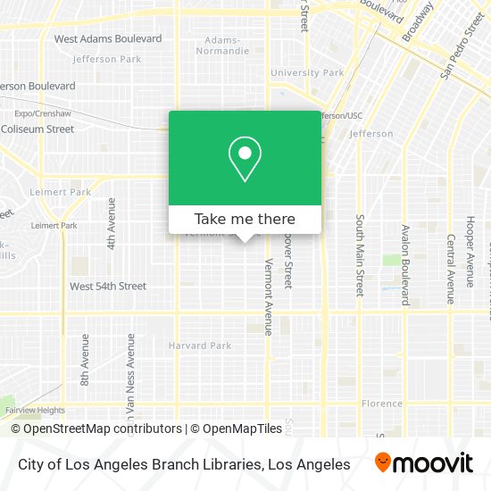 City of Los Angeles Branch Libraries map