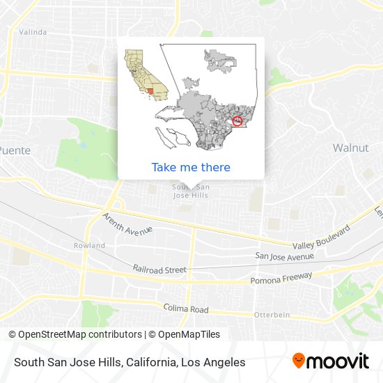 Mapa de South San Jose Hills, California