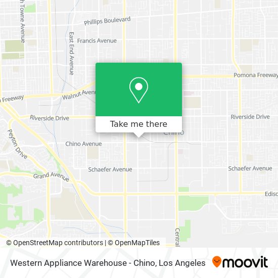 Western Appliance Warehouse - Chino map