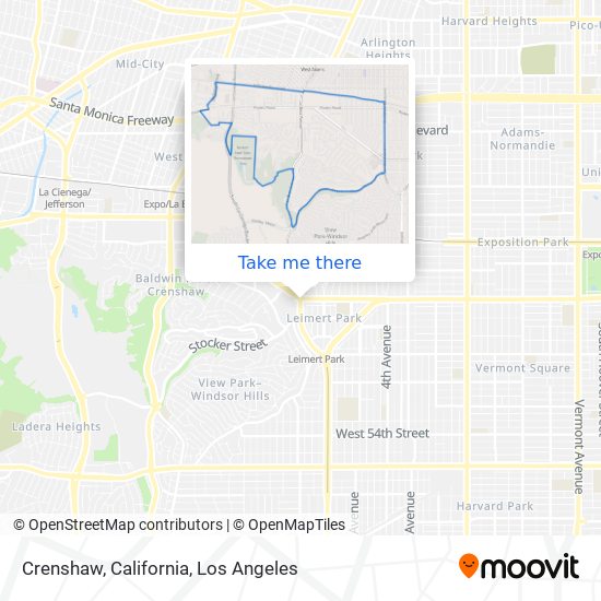 Crenshaw, California map