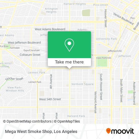 Mega West Smoke Shop map