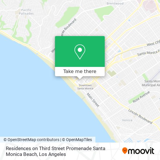 Mapa de Residences on Third Street Promenade Santa Monica Beach